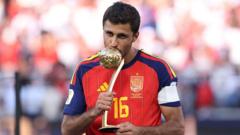 Rodri with the Golden Ball award after the 2026 Fifa World Cup final.