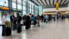 Day of delays at Heathrow after cyber-attack brings disruption