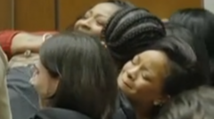 Watch: A$AP Rocky leaps over court barrier to hug Rihanna after not guilty verdict