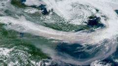 How wildfire smoke has spread across North America - as seen from space