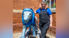 Artist's delight as lion statue 'comes home'