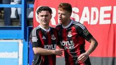 Glenavon relegated after loss to Crues as Coleraine win