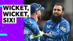 Rashid misses out on hat-trick after being hit for six