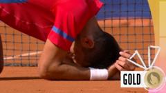 Emotional Djokovic beats Alcaraz to win first Olympic gold