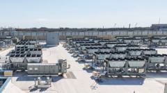 Cooling vents on the roof of a datacentre