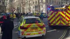 Van hits pedestrians on the Strand in London