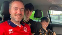 'A great day for one side of the family': Boro fan off to Wembley with Hull-supporting sons