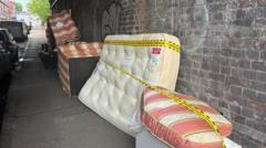 Sofas and mattress dumped under city bridge