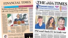 The Papers:  'Markets rebound' and 'crawling back to EU'