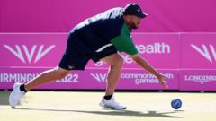 Team NI bowlers in action before opening ceremony