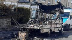 Arson arrest after campervan explodes in street