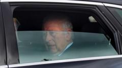 King seen for first time after short hospital visit