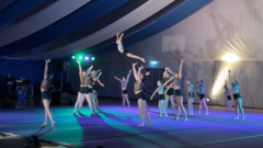 Acrobatic gymnasts head to international event