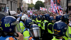 Thousands join Tommy Robinson rally, as counter-protesters demonstrate
