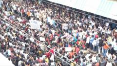 Protest at Indian railway station over alleged abuse of girls