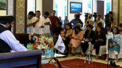 A photo worth a thousand words: Taliban minister with Indian female journalists