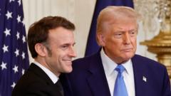 Peace must not mean surrendering Ukraine, Macron says alongside Trump