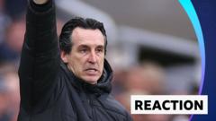 Emery 'so happy' with 'extraordinary' Villa performance