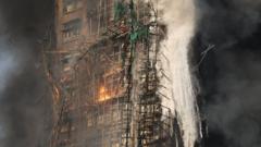 Firefighters search for hundreds still missing in devastating Hong Kong tower blocks fire