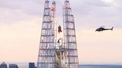 Watch: Superman soars 1,000ft above London