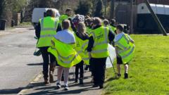 School children join litter-picking campaign