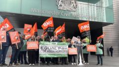 Asda workers hold rally as equal pay case begins