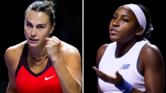 Sabalenka dominates but Gauff struggles on serve at WTA Finals