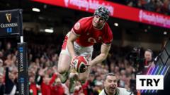 ‘What a finish!’ – Rogers dives over line to score Wales’ second try