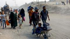 Thousands of Palestinians flee as Israeli troops push into Gaza City
