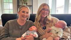 Sisters say giving birth hours apart was 'surreal'