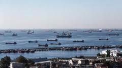 Ukrayna tahılını taşımak için İstanbul Boğazı'ndan geçmeyi bekleyen gemiler