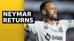 Watch: Neymar makes Santos return