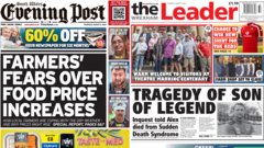 Farmers' food price fears and son of football legend tragedy
