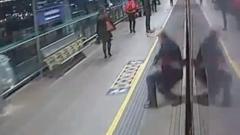 Man clipped by train pulling into railway station