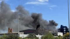 Fire burning at site in east Belfast