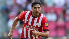 PSV winger Driouech at Ibrox before expected Rangers move