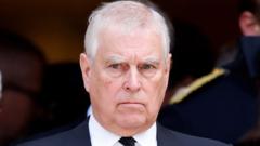 Andrew Mountbatten-Windsor in a dark suit and tie with a white shirt