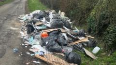 Van seized after large fly-tip in village