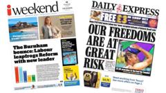 'Burnham election call' and 'Too hot for tennis'