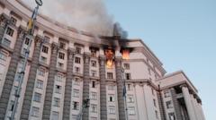 Ukraine's main government building in Kyiv hit for first time, PM says