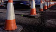 A-road lane closure extended due to hot weather