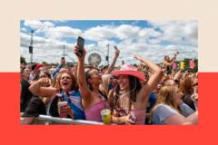 A group of young people enjoy music at a festival