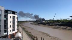 How Are Firefighters Battling the Blaze at the Industrial Estate?