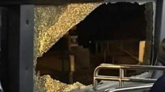 Masked youths attack bus twice