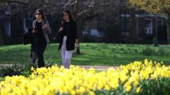 UK records warmest day of the year as temperatures climb above 18C