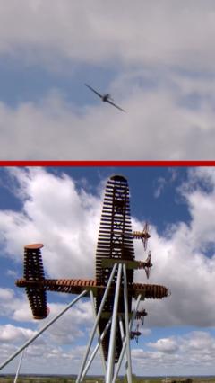 Flypast for opening of Lancaster bomber sculpture