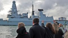 UK warship HMS Dragon departs for eastern Mediterranean