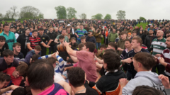 Villages slug it out in bottle kicking battle