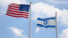 Bandeiras de Israel e EUA