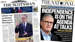 Scotland's papers: PM 'clings on' and 'independence on agenda'